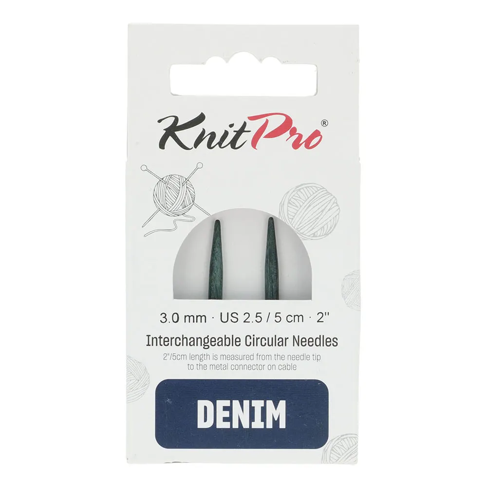 KnitPro Spec. verw. breip. hout indigo Denim 5cm